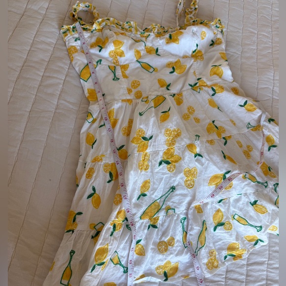 Show me your MUMU Jolene mini dress limoncello embroidery ruffled size M - Picture 11 of 11